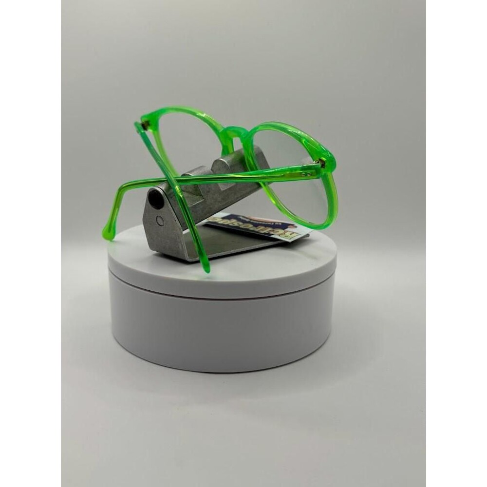 NEW Vintage Eyeglasses | Non RX | Preppy 90s Style Clear Lens | Neon Green #648 - Picture 5 of 8